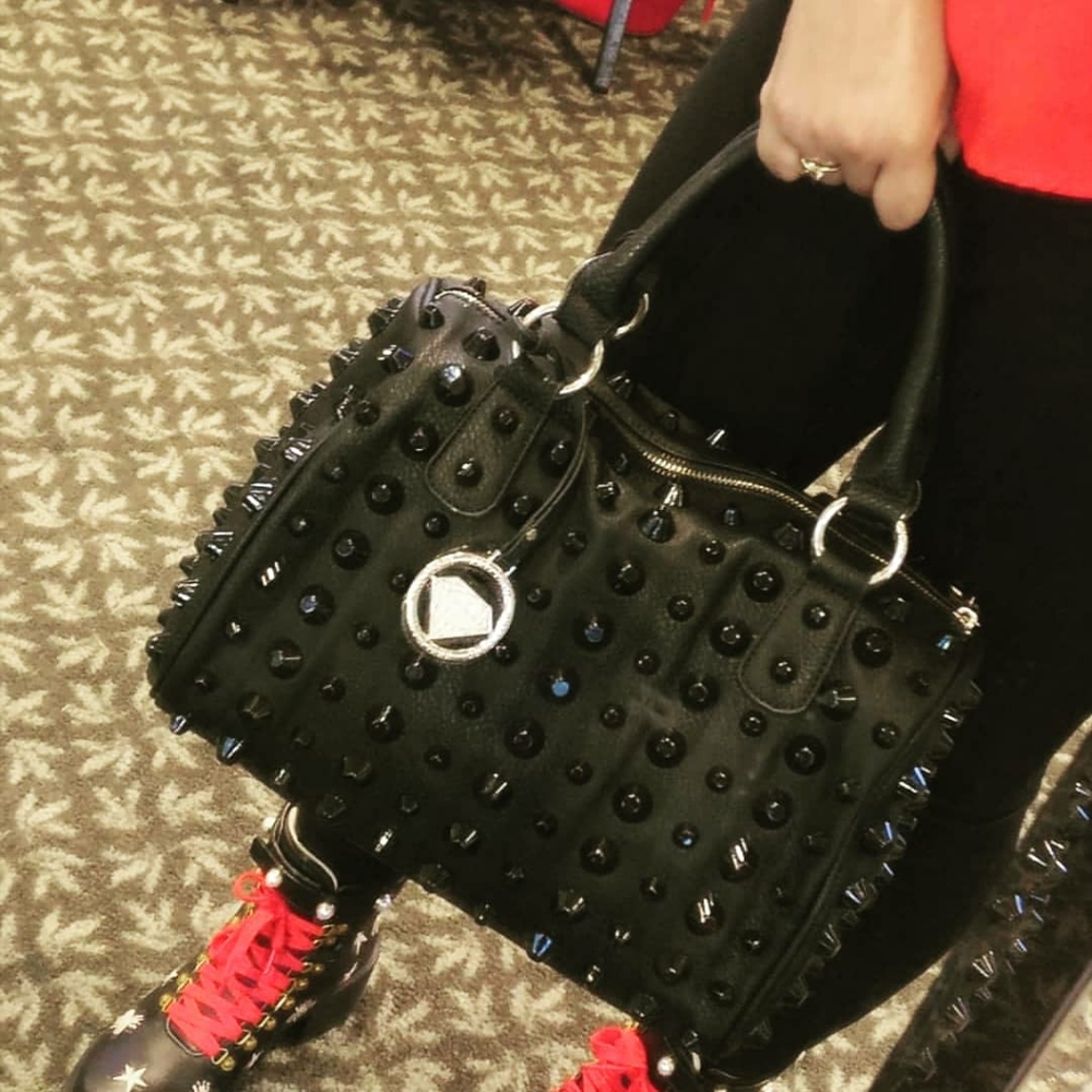 Traci Lynn Black Stud n Chic Handbag